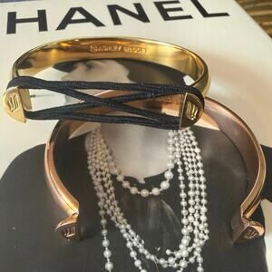 Ashley Bridget Ashley Gold-Tone and Rose Gold Tone HairTie Cuff Bracelets